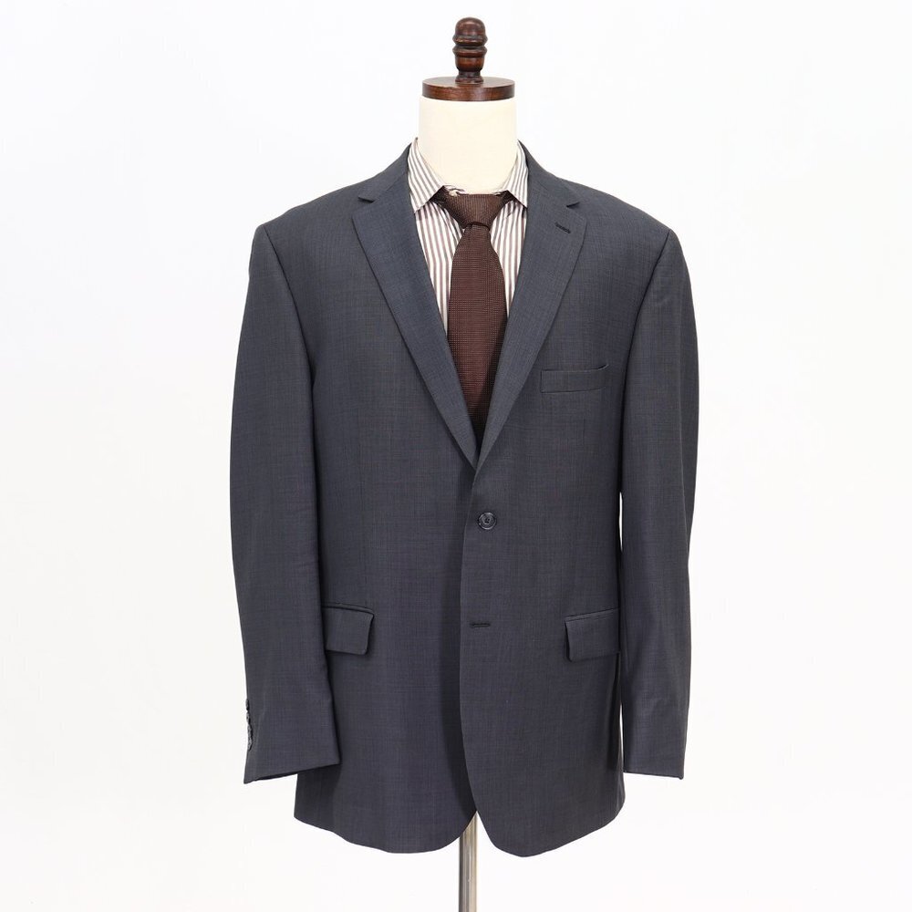 Jos. A. Bank 48L Gray Sport Coat Blazer Jacket Solid 2B Wool B608